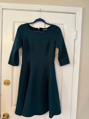 ModCloth Teal Cable-Knit Fit & Flare Dress